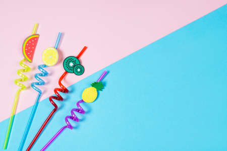 Multicolored shape cocktail stick holiday conceptの写真素材