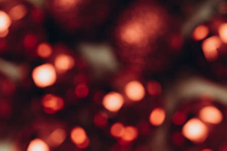 Christmas background balls on bokeh background. Blurred Christmas background.の写真素材