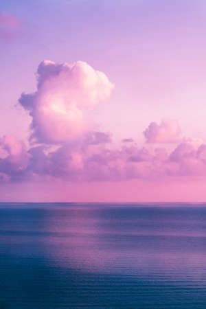 Beautiful sea background sky and clouds for summer travel with the sun. Summer mood sun beach background concept.の写真素材
