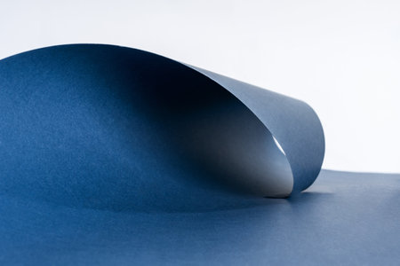 Podium for exhibitions and product presentations. Beautiful blue background. Abstract minimal empty background composition for product presentationの写真素材