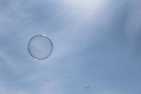 a soap bubble in the skyの写真素材