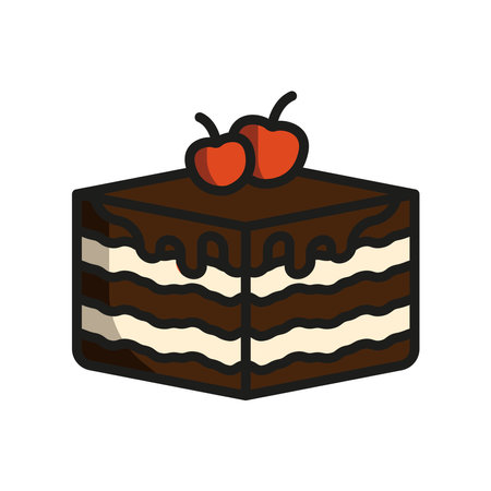 Tiramisu food beverage icon vector basic design simple and modern concept templates