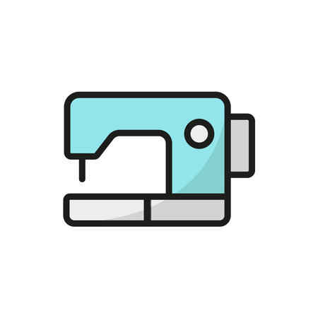 Sewing machine flat color icon. Isolated on white background. Vector illustration