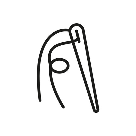 Needle and thread fashion tailor icon vector basic design simple and modern concept graphicのイラスト素材