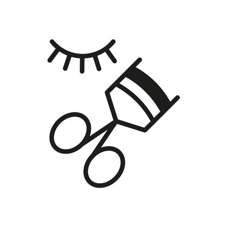 Eyelash curler make up beauty icon vector basic design simple and modern concept graphicのイラスト素材