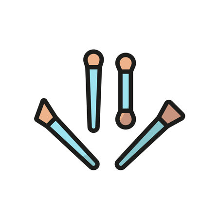 Make up brush beauty icon vector basic design simple and modern concept graphicのイラスト素材