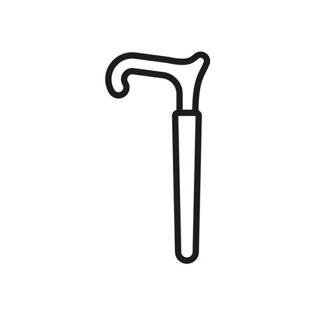 Cane medical icon, crafted in a minimalist style, perfectly suited for healthcare branding, mobility assistance guides, or physical therapy visualsのイラスト素材
