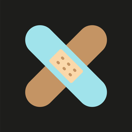 Plaster icon designed with a simple flair, offering a comforting look for projects related to first...