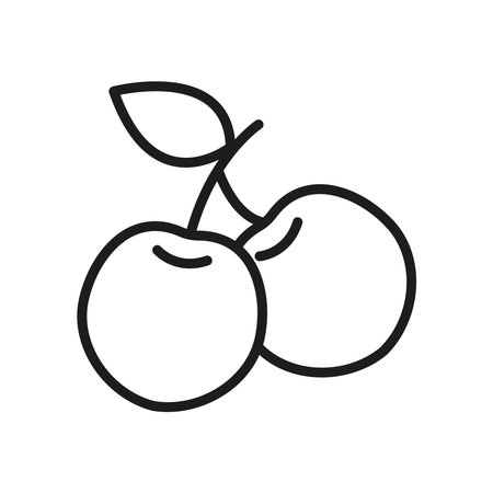 Cherry icon shows juicy red fruit, perfect for sweet treats, healthy snacks, and fresh summer vibes...