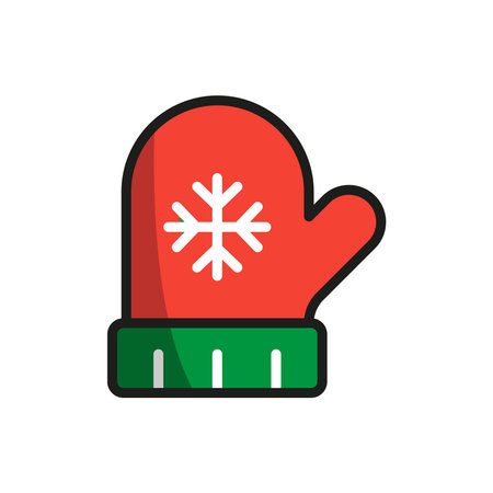 Christmas gloves icon vector basic design simple and modern concept graphicのイラスト素材