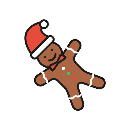 Gingerbread man christmas icon vector basic design simple and modern concept graphic