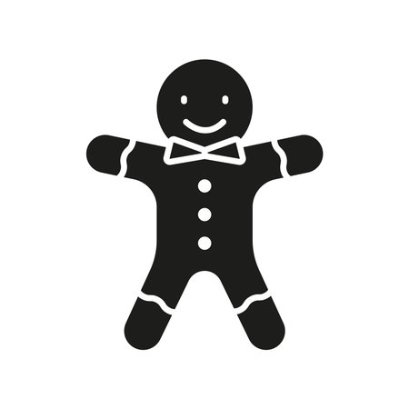 Gingerbread man christmas icon vector basic design simple and modern concept graphic