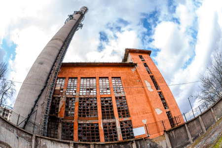 Power plant exterior with skyの写真素材