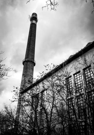 Power plant exterior with skyの写真素材