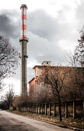 Power plant exterior with sky