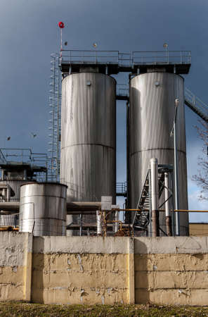 Modern Agricultural silo outdoorsの写真素材