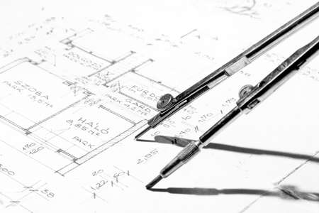 The part of architectural project with bow