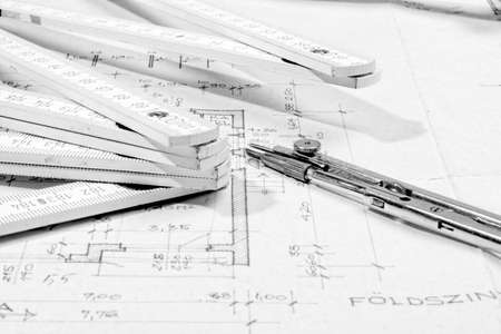 The part of architectural project with bowの写真素材