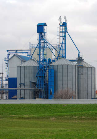 Argicultural silo  against dramatic skyのeditorial素材