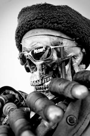 Closeup of a robot against white backgroundの写真素材