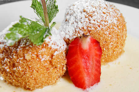 Delicious hungarian dessert closeup photoの写真素材