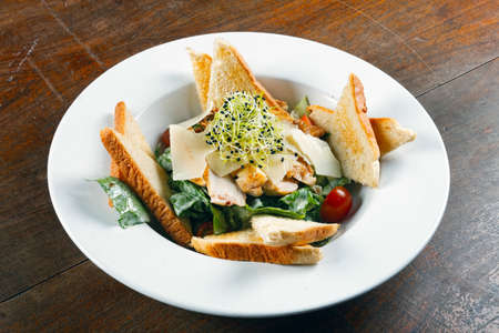 Healthy appetizer with  toast on the tableの写真素材