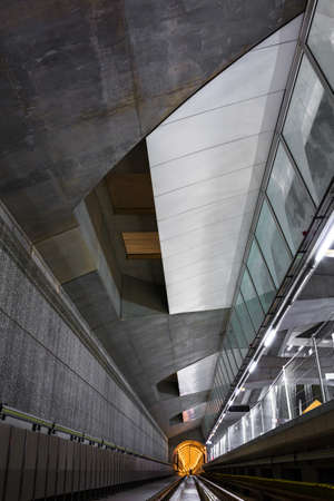 Deep metro tunnel under construction