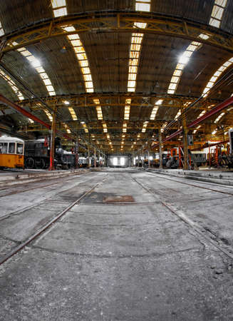 Industrial building interior with framesの写真素材