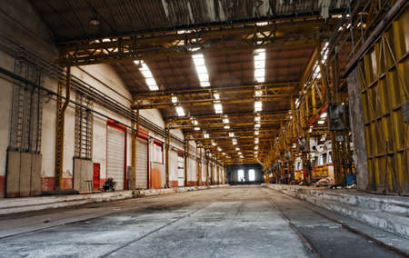 Industrial building interior with framesの写真素材