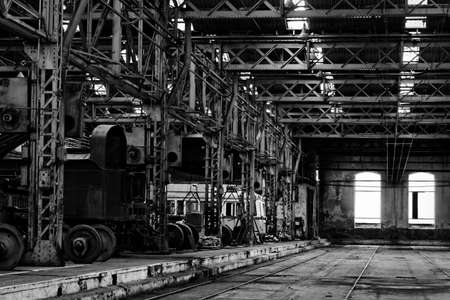 Industrial building interior with framesの写真素材