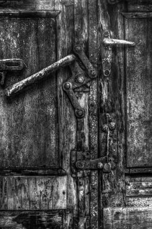Industrial door closeup photoの写真素材