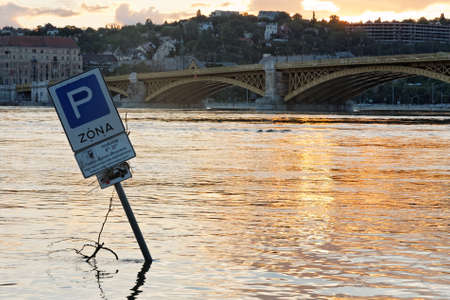 Flooded terrain in Europe at summerの写真素材