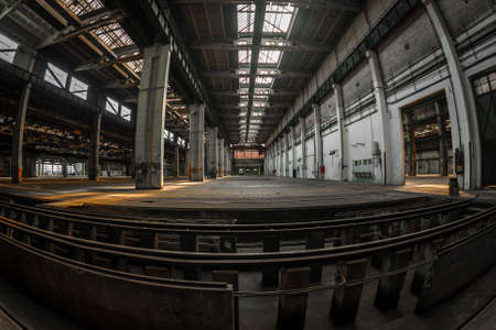 Large industrial interior in a cool styleの写真素材