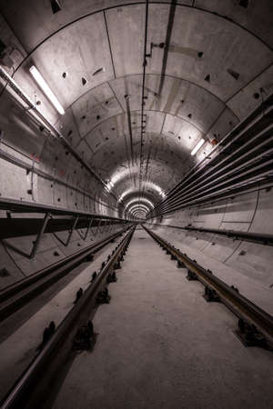 Deep metro tunnel under constructionの写真素材