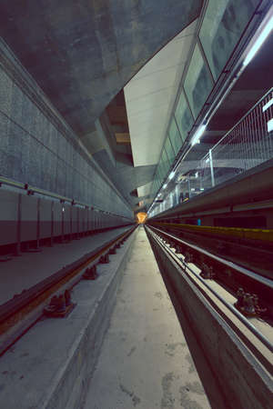 Deep metro tunnel under constructionの写真素材