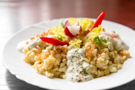 Traditional slovakian gnocchi close upの写真素材