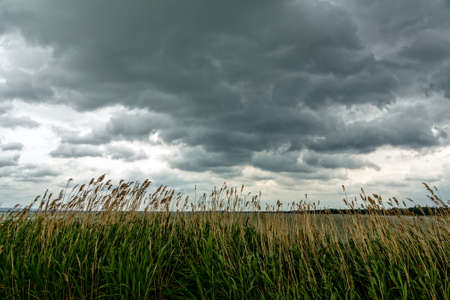 Storm over the lake Balatonの写真素材