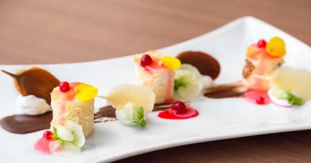 Delicious gourmet foodの写真素材