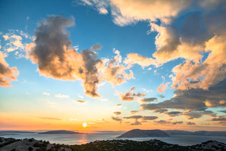 Beautiful landscape with sea and cloudsの写真素材