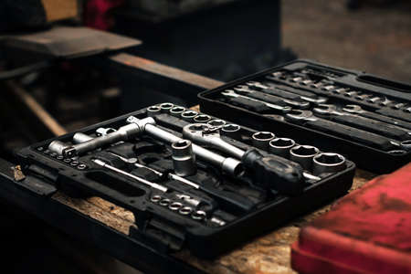 Industrial kit tools closeup photoの写真素材