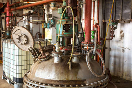 Industrial interior with storage tankの写真素材