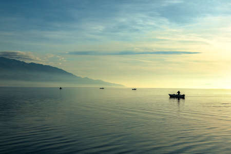 Landscape with boats and sea