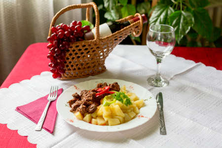 Traditional Hungarian goulashの写真素材