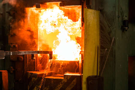 Hot iron in smelteryの写真素材