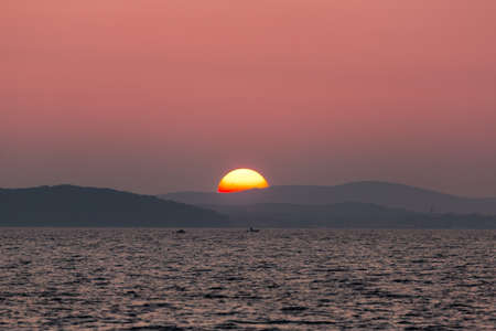 Beautiful landscape with sea and cloudsの写真素材