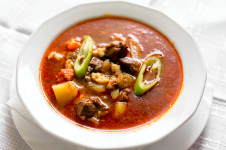 Traditional Hungarian goulashの写真素材