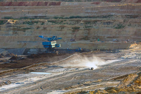 Landscape with mine machine