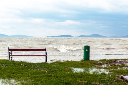 Storm over the lakeの写真素材