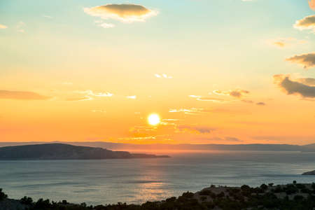 Beautiful landscape with sea and cloudsの写真素材