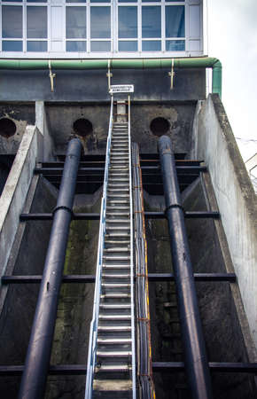 Part of a water cleaning facility with stairsの写真素材